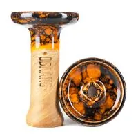 Чаша глиняная Облако Phunnel L Glaze (Оранжево-черный мрамор)