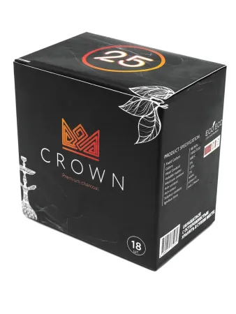 Уголь кокосовый Crown 25 mm 18шт