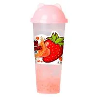 Bubble Tea Хэ-Лейи 620мл с шариками (Клубника) М