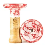 Чаша глиняная Облако Phunnel S Glaze (Красно-белый мрамор) 