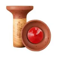 Чаша глиняная Облако Flow (Красный на коричнево-матовом)