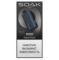 Одноразовая электронная сигарета Soak 9000 (Dark Blue) - Peach Lemon M