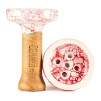 Чаша глиняная Облако Black Glaze (Красно-белый мрамор) 