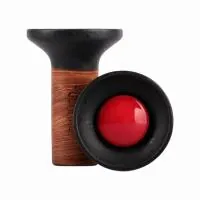 Чаша глиняная Облако Flow (Красный на чёрном матовом)