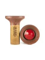 Чаша глиняная Облако Flow (Красный на кварците)