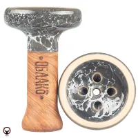 Чаша глиняная Облако Black Glaze (Серо-белый мрамор) 