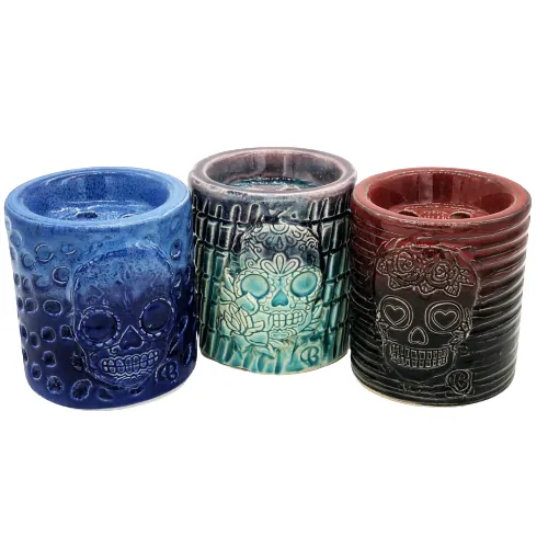 Чаша глиняная Vintage Calavera Бирюзово-черный